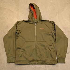Patagonia Slopestyle Hoodie Men's M Green Orange Zip Up Flaws